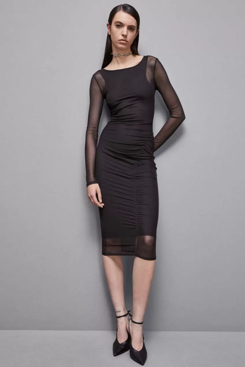 Patrizia Pepe Midi<Abito stampato in tulle stretch