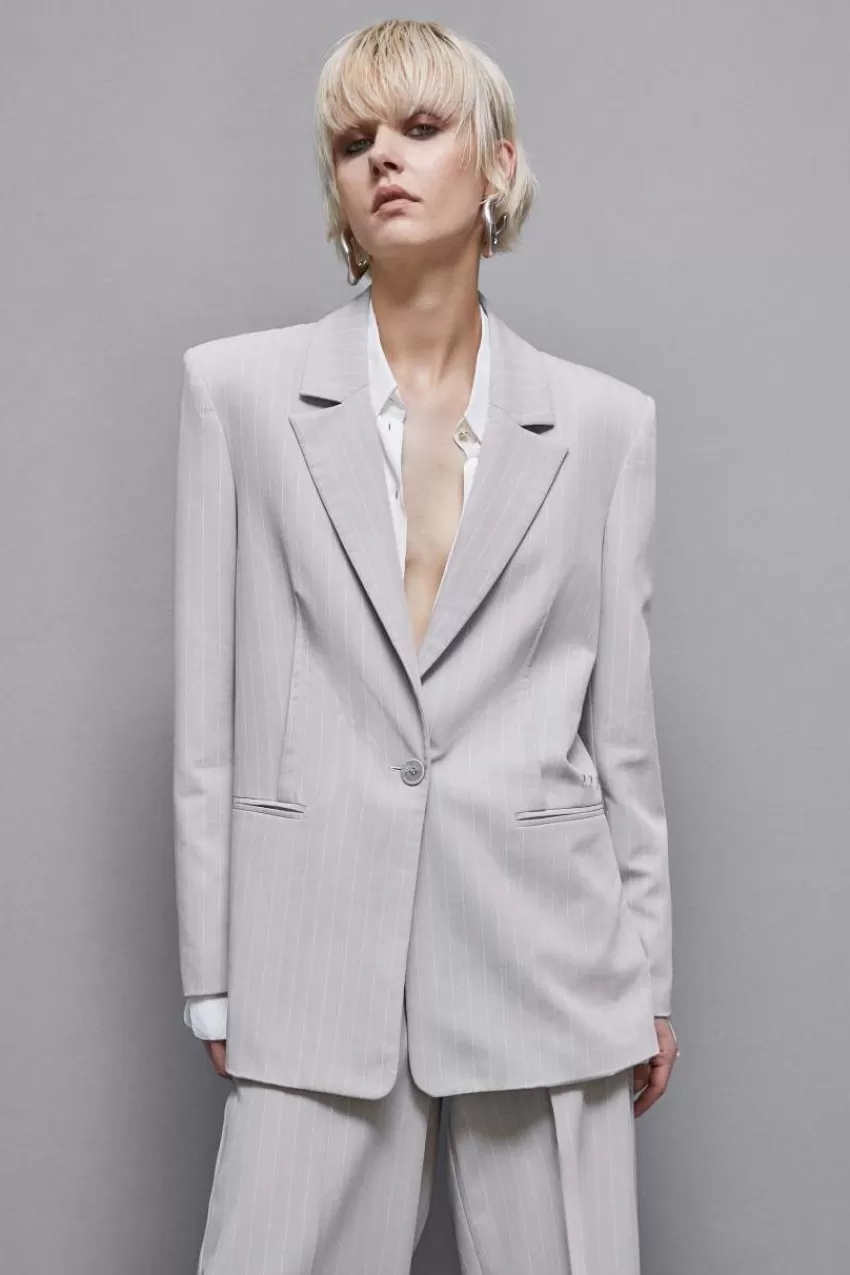 Patrizia Pepe Blazer<Blazer gessato un bottone in flanella