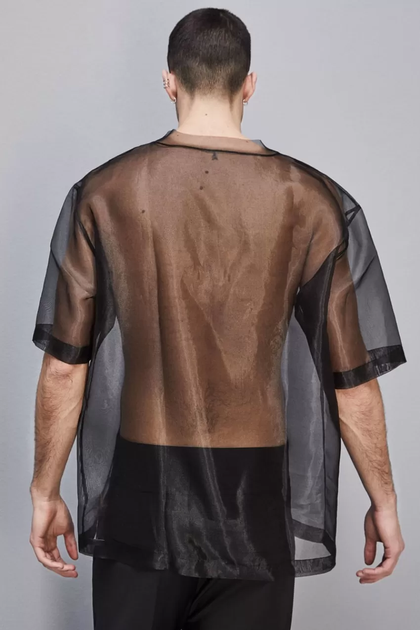 Uomo Patrizia Pepe T-Shirt E Camicie<Boxy T-shirt manica corta con bordo taglio vivo