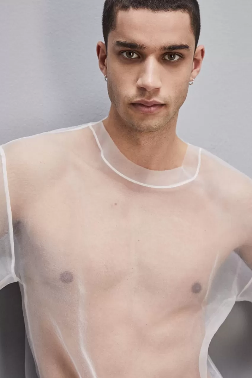 Uomo Patrizia Pepe T-Shirt E Camicie<Boxy T-shirt manica corta con bordo taglio vivo