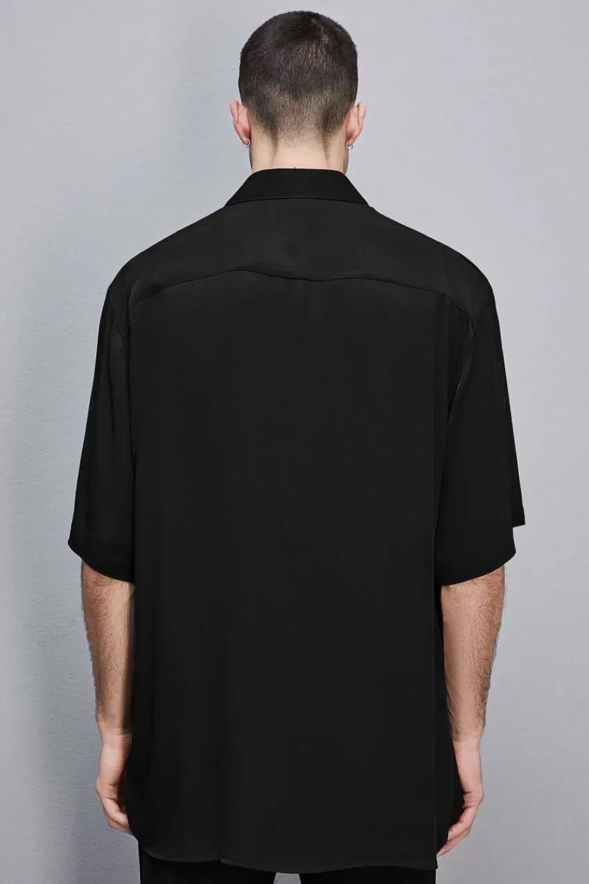 Uomo Patrizia Pepe T-Shirt E Camicie<Camicia manica corta in twill di viscosa