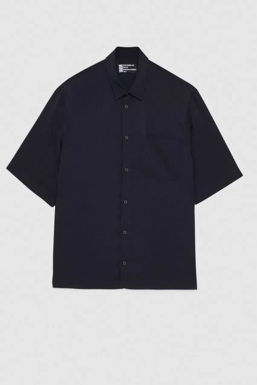 Uomo Patrizia Pepe T-Shirt E Camicie<Camicia manica corta in twill di viscosa