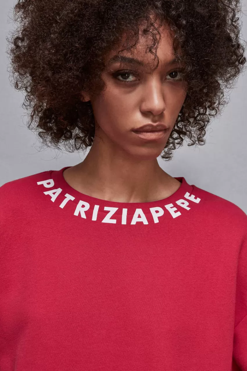 Patrizia Pepe Maglie<Felpa taglio vivo con logo