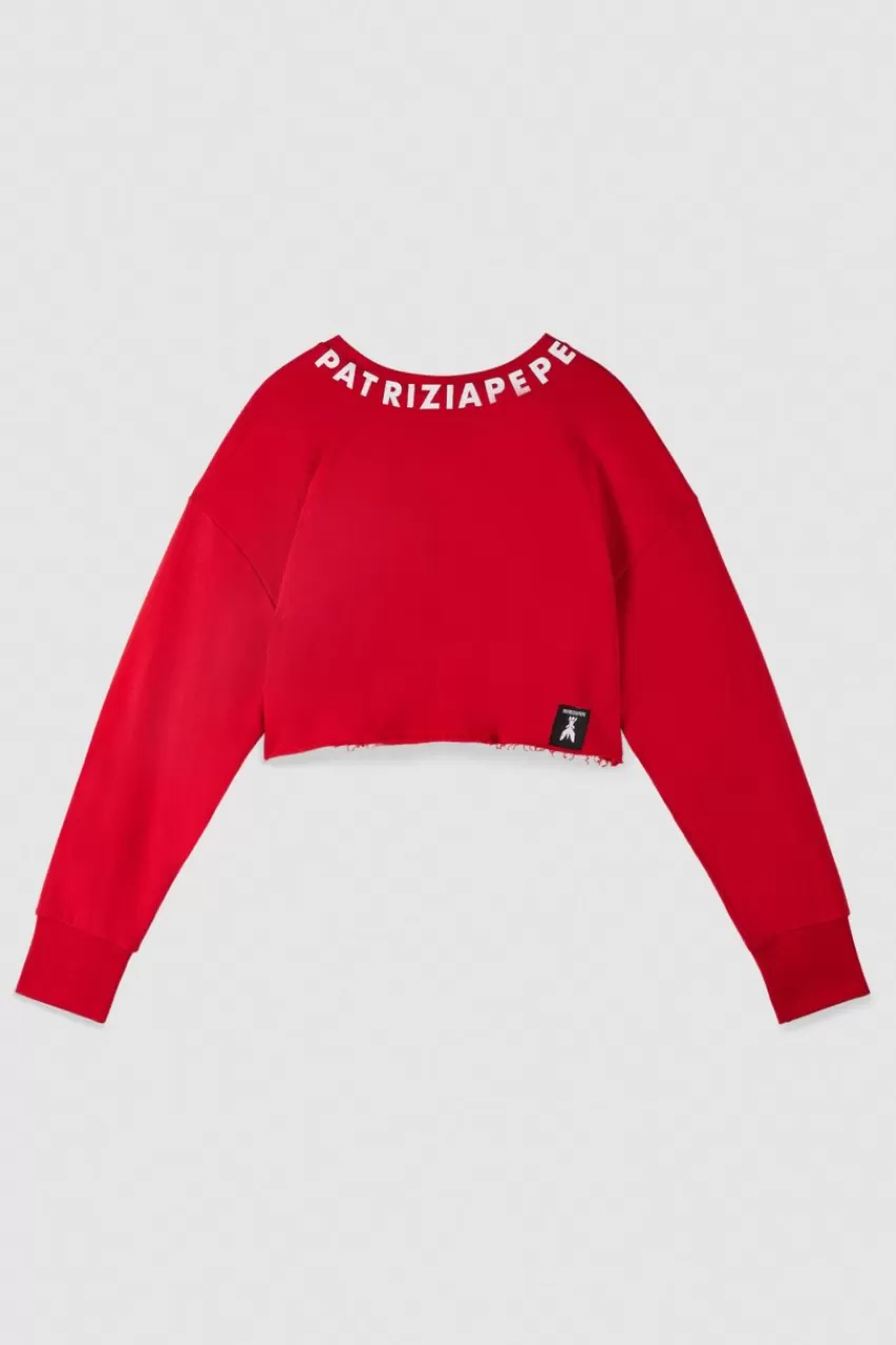 Patrizia Pepe Maglie<Felpa taglio vivo con logo