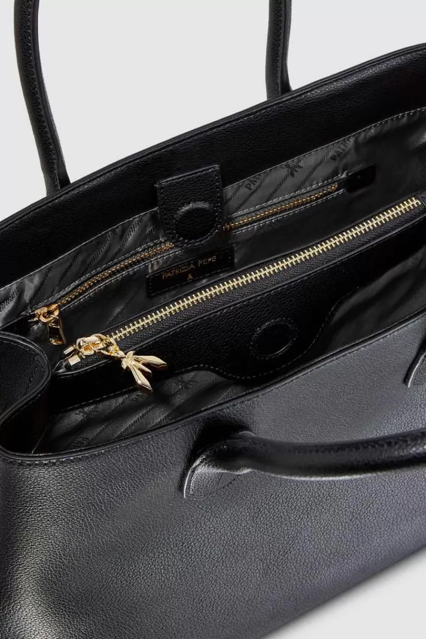 Patrizia Pepe Shopping | A Mano<Fly Borsa shopping in pelle con tracolla