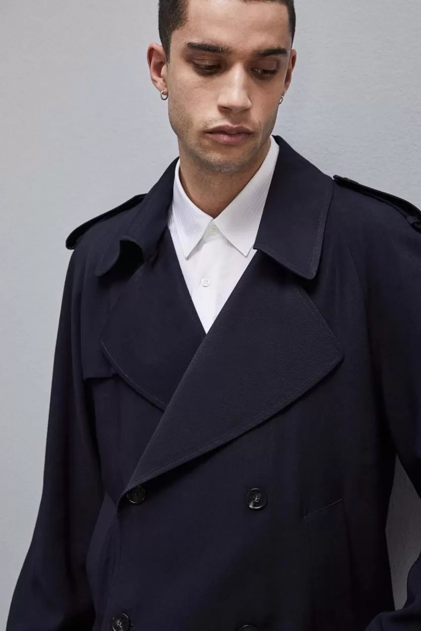 Uomo Patrizia Pepe Giacche<Giacca corta effetto trench in twill di viscosa
