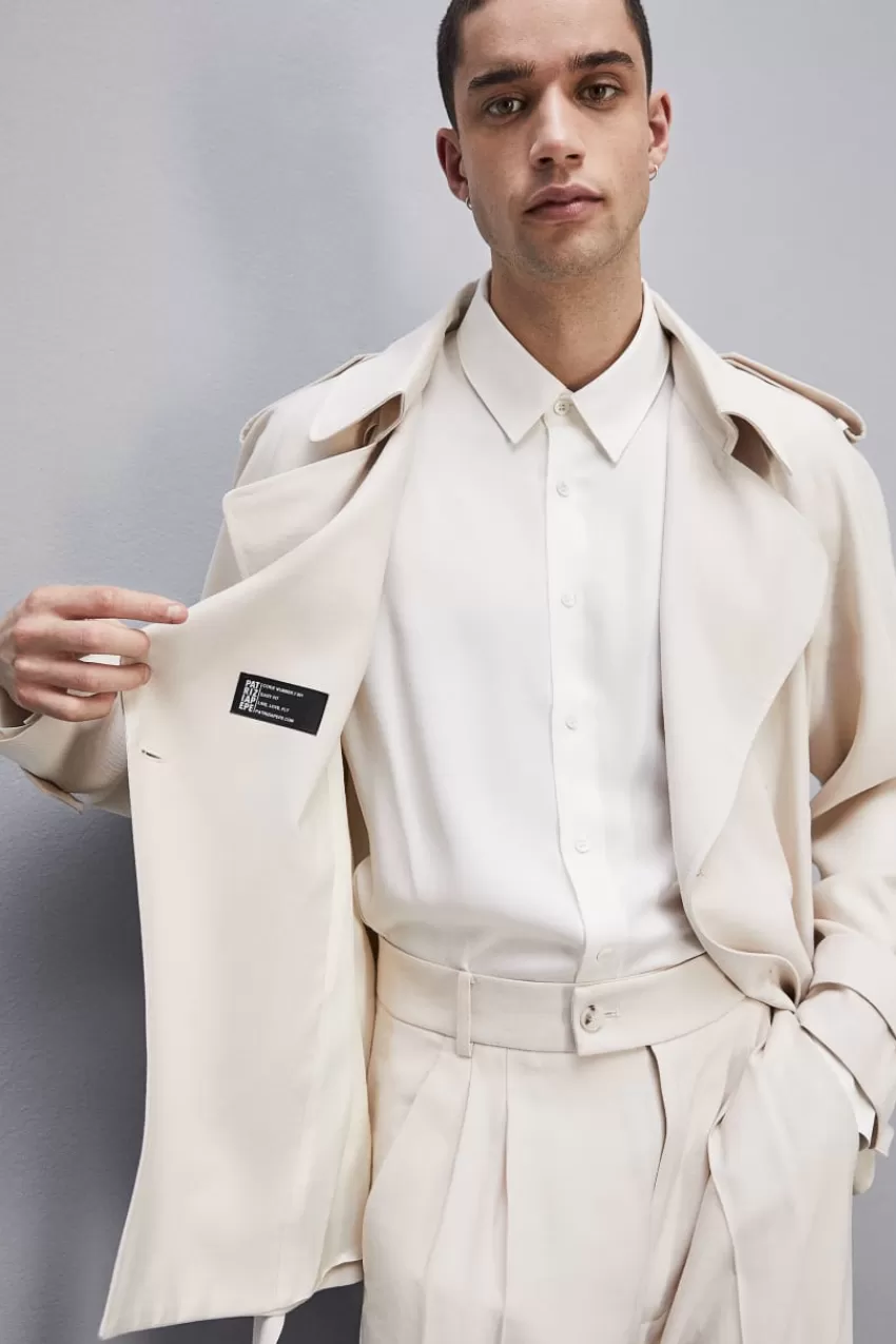 Uomo Patrizia Pepe Giacche<Giacca corta effetto trench in twill di viscosa