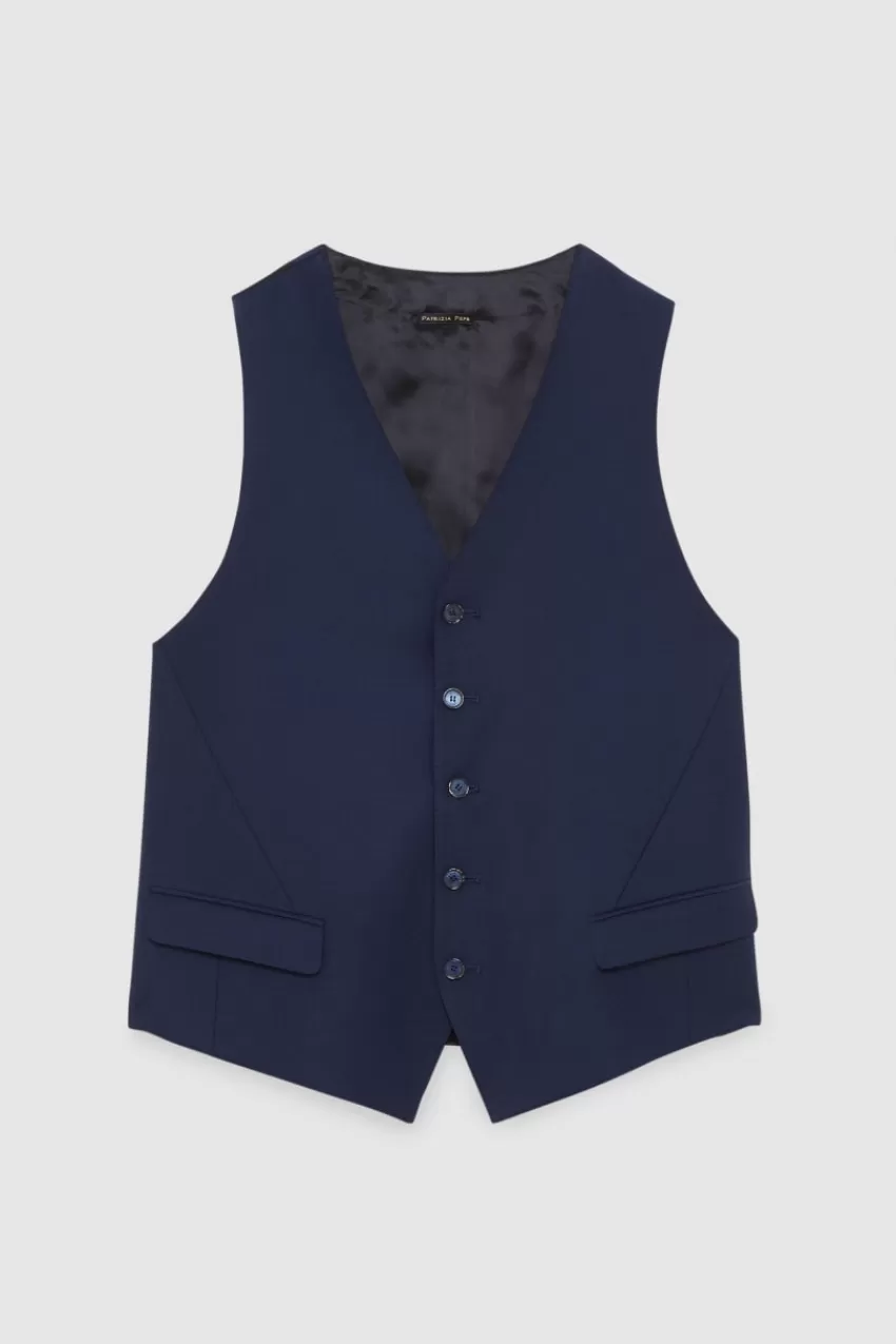 Uomo Patrizia Pepe Giacche | T-Shirt E Camicie<gilet in fresco di lana stretch