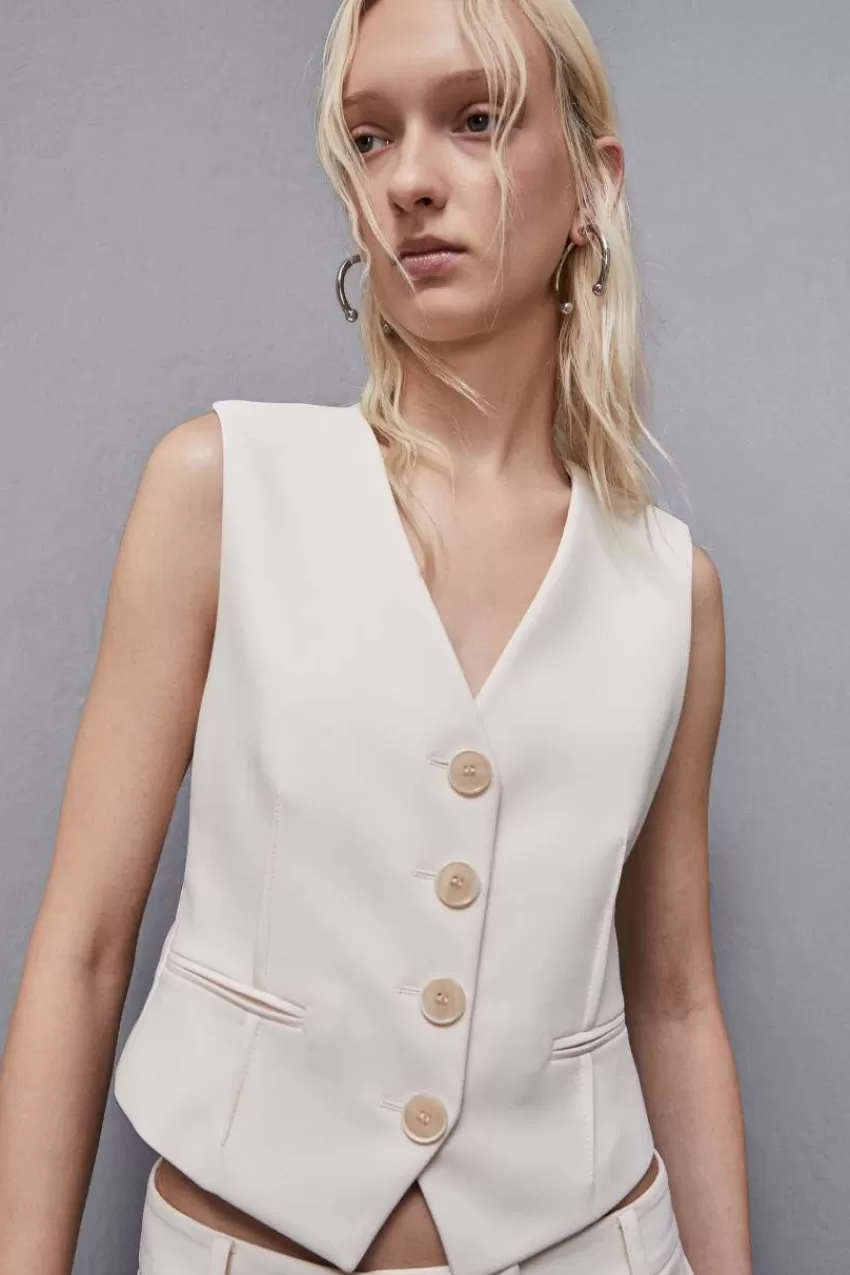 Patrizia Pepe Tailleur | Tops<Gilet in twill stretch