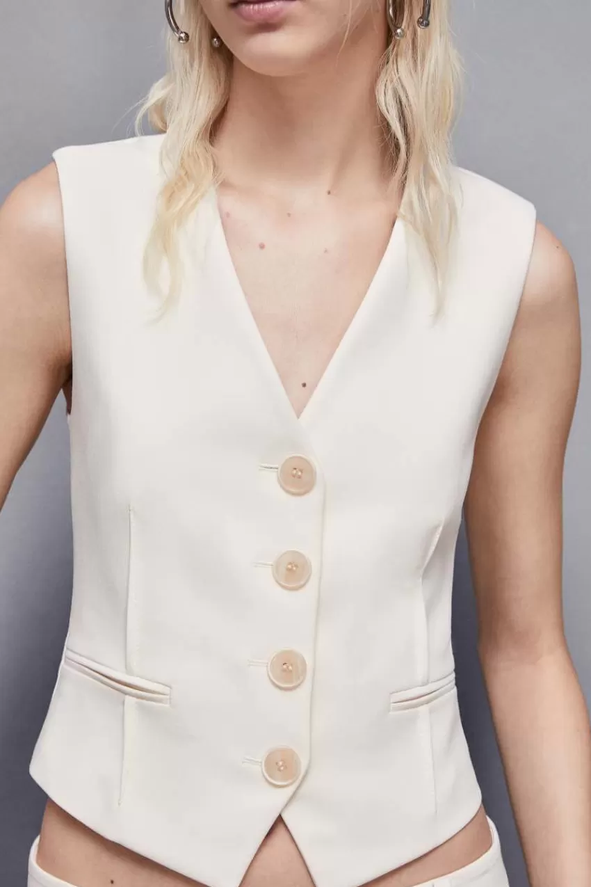 Patrizia Pepe Tailleur | Tops<Gilet in twill stretch