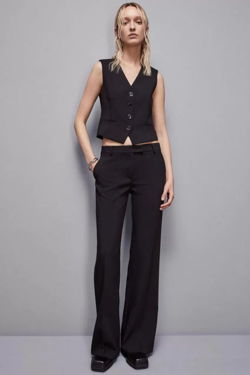 Patrizia Pepe Tailleur | Palazzo<Pantaloni vita bassa in twill