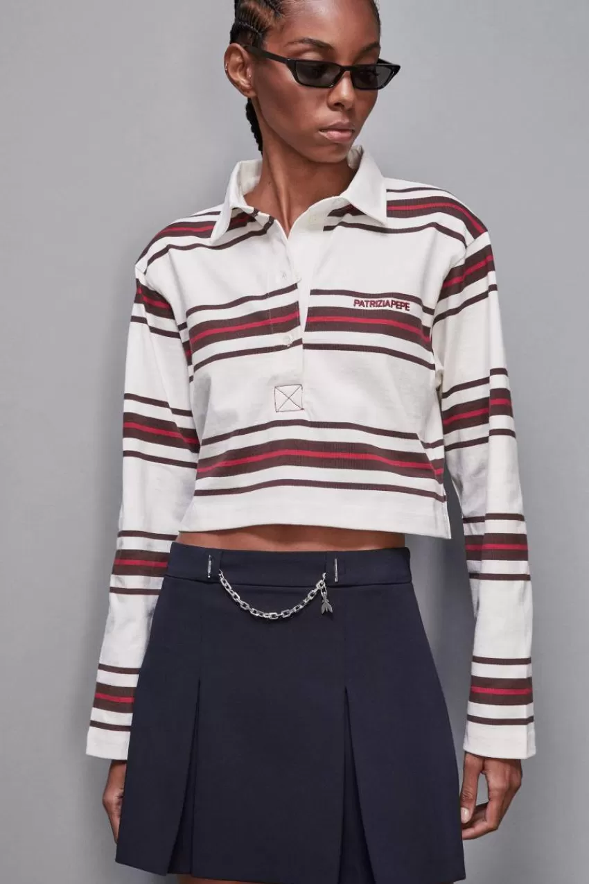 Patrizia Pepe Tops<Polo cropped con manica lunga