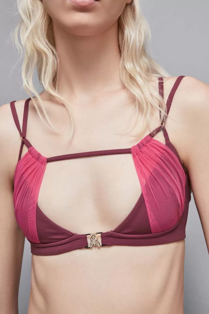 Patrizia Pepe Lingerie<Reggiseno con strass in jersey e tulle