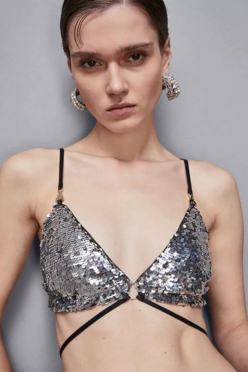 Patrizia Pepe Lingerie<Reggiseno in tulle con paillettes