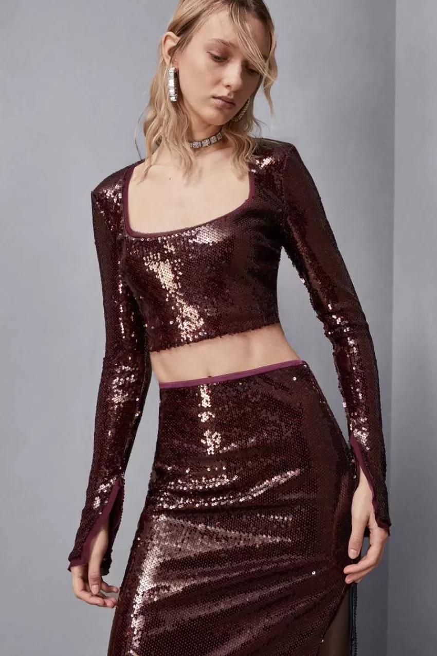 Patrizia Pepe Tops<Top in paillettes