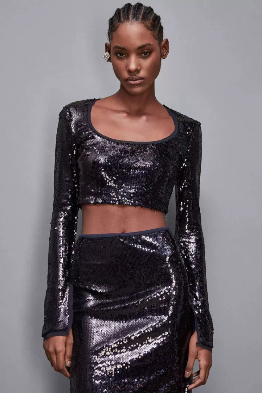 Patrizia Pepe Tops<Top in paillettes