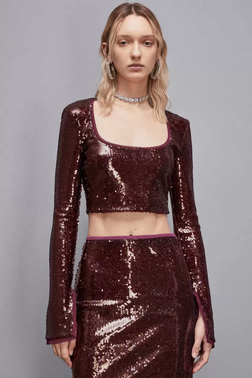 Patrizia Pepe Tops<Top in paillettes