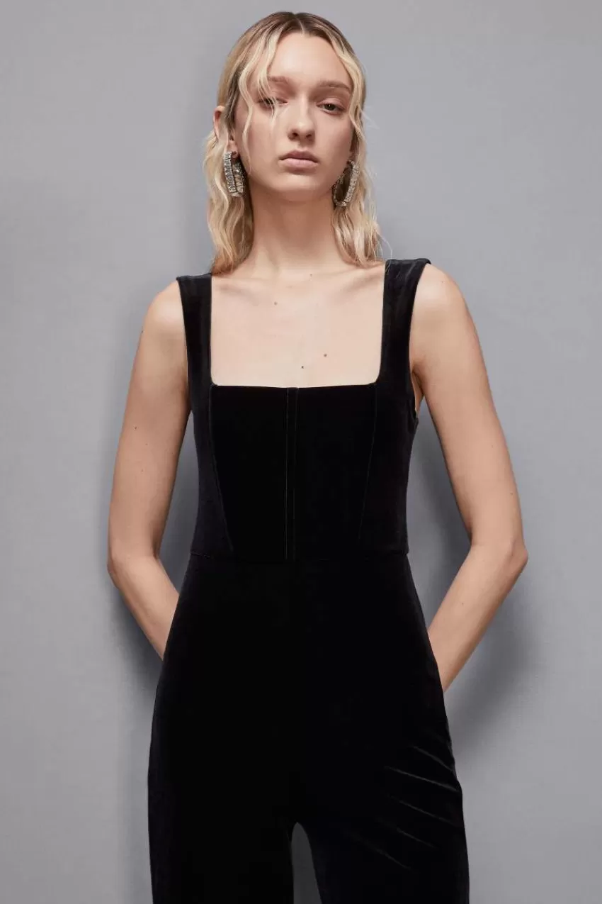 Patrizia Pepe Tute<Tuta bustier in velluto Essential